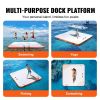 VEVOR Inflatable Floating Dock, 7 x 7FT Inflatable Dock Platform, Non-Slip Water Floating Dock Mat with Portable Carrying Bag & Detachable Ladder, Flo