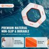 VEVOR Inflatable Floating Dock, √∏8.5FT Inflatable Dock Platform with √∏5FT Trampoline Mesh Pool, Non-Slip Floating Platform Water Mat with Portable B