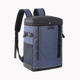 Double Shoulder Thermal Insulation Backpack for Outdoor Picnic (Color: Blue, Type: Picnic Backpack)