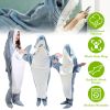 Wearable Shark Sleeping Bag Shark Onesie X-XXL Size Soft Comfortable Flannel Blanket With Zipper Suitable For Adult Children Height 4.2FT to 5.5FT