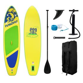 11'6"Ã—34"Ã—6" Extra Wide Inflatable Paddle Board, Stand Up Paddle Board (Color: Yellow)