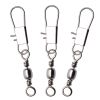 Goture Fishing Barrel Swivel 100pcs Interlock Snap Connector Solid Ring Swivels