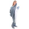 Wearable Shark Sleeping Bag Shark Onesie X-XXL Size Soft Comfortable Flannel Blanket With Zipper Suitable For Adult Children Height 4.2FT to 5.5FT