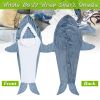 Wearable Shark Sleeping Bag Shark Onesie X-XXL Size Soft Comfortable Flannel Blanket With Zipper Suitable For Adult Children Height 4.2FT to 5.5FT