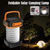 Portable USB Rechargeable Foldable/Retractable Solar Camping Lamp; Multi-Functional LED Light For Hiking; Fishing; Hunting