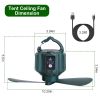 Portable Camping Ceiling LED Fan 10400mAh USB Battery Powered Hanging Tent Lantern Fan Power Bank with 3 Fan Speed 3 Light Brightness Smart Timer Remo