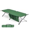 Folding Portable Camping Cot with Carrying Bag and Side Pockets